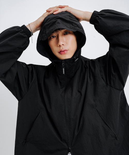 2WAY HOODED WINDBREAKER куртка [BLACK]