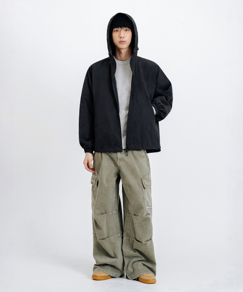 2WAY HOODED WINDBREAKER куртка [BLACK]