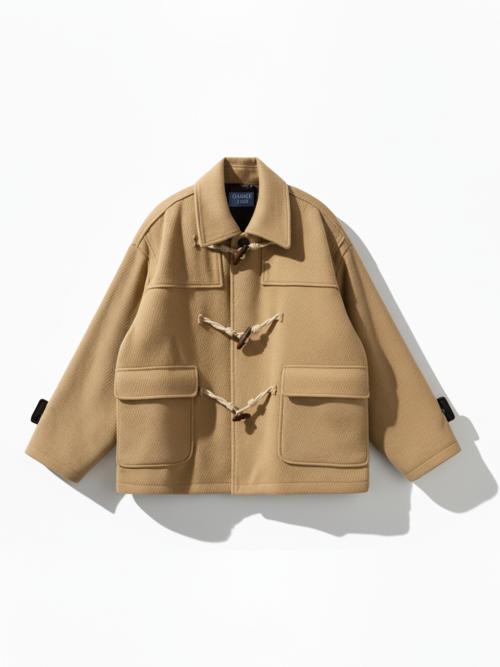 Оверсайз дафлкот с воротником (Charcoal Beige) / M254OT08