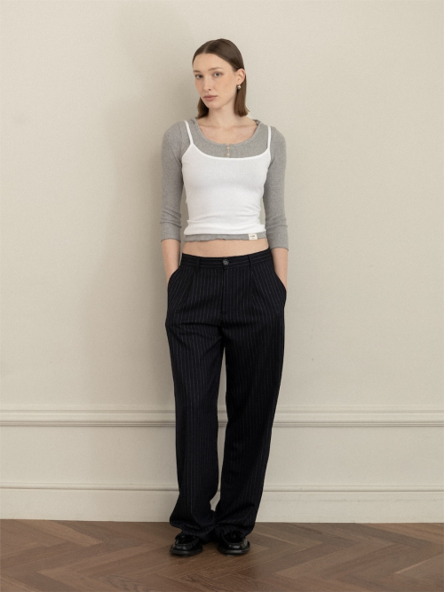 G GENTLE WIDE LEG PINSTRIPE брюки (темно-синий)