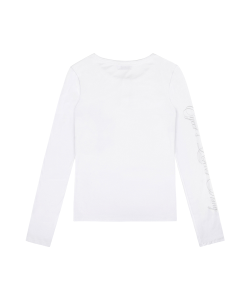 Cross с логотипом Henley Neck Long Sleeve - белый