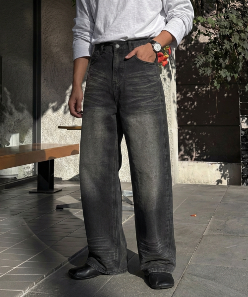Широкие джинсы Cat Brush Curved
