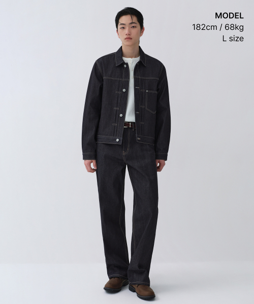 Selvedge Denim Trucker куртка 1 [Deep Indigo]