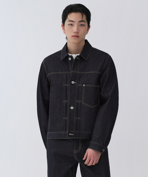Selvedge Denim Trucker куртка 1 [Deep Indigo]