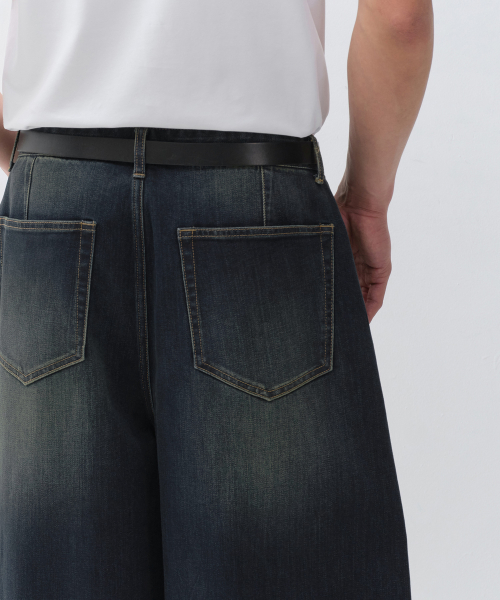 [Cooltandard] Balloon Denim Pants [Dark Blue] thumbnail 6