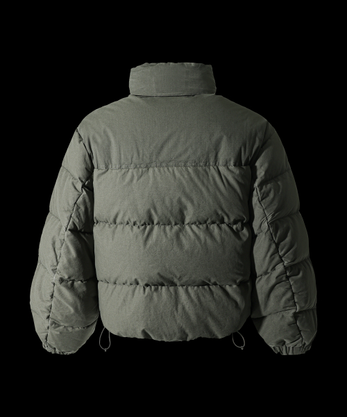 Винтажный короткий пуховик гусиный пух Olive Drab