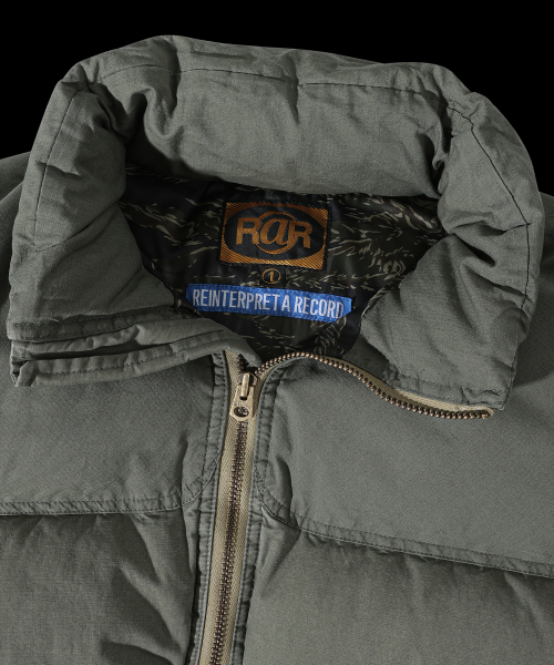 Винтажный короткий пуховик гусиный пух Olive Drab