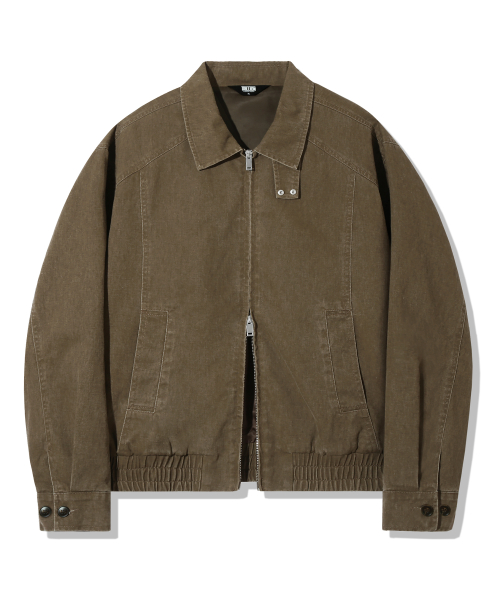 Укороченная хлопковая куртка с винтажной стиркой Khaki Brown