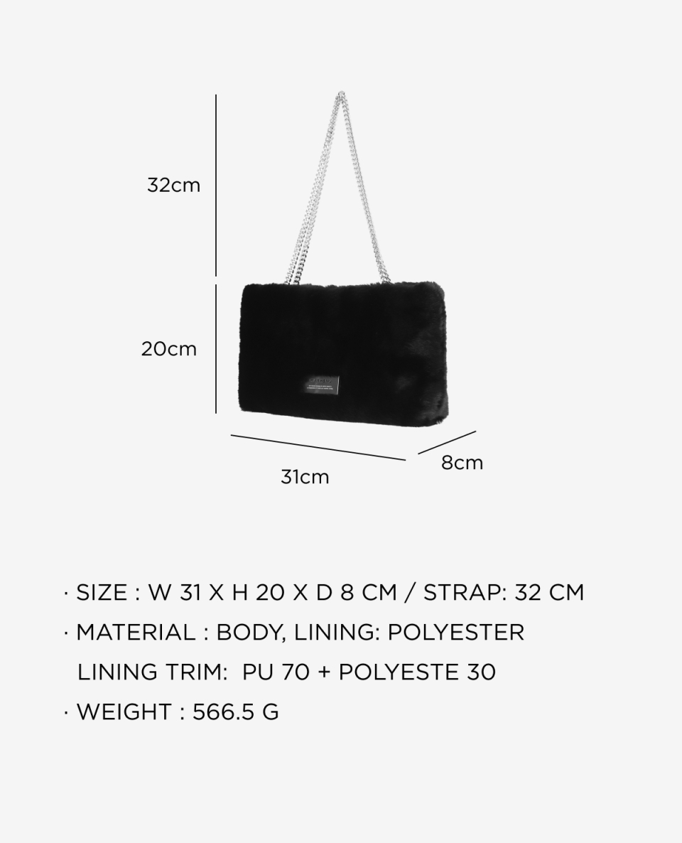 NOVA FUR CHAIN SHOULDER BAG - 2 COLORS