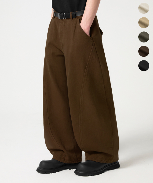 CURVED FIT WIDE хлопковая PANTS_5color