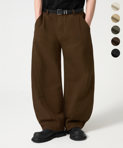CURVED FIT WIDE хлопковая PANTS_5color