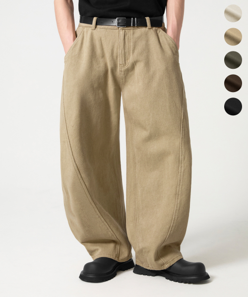 CURVED FIT WIDE хлопковая PANTS_5color