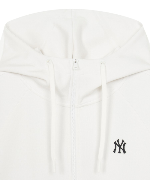 Женская базовая худи-молния balloon fit NY (Ivory)