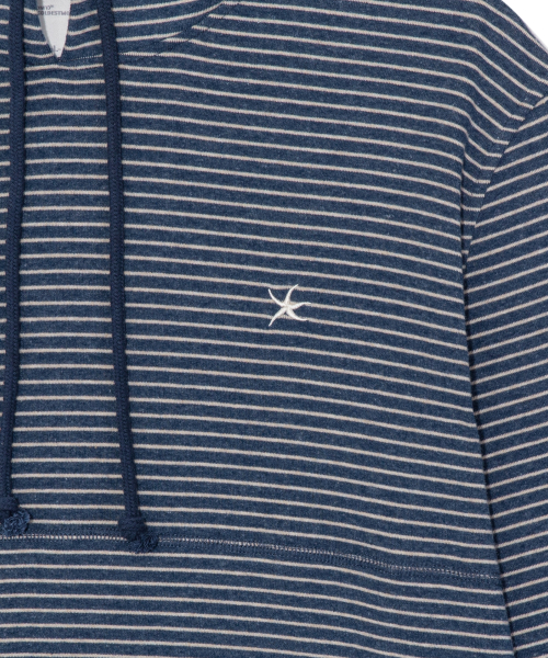 TCM contrast stripe hoodie (navy)
