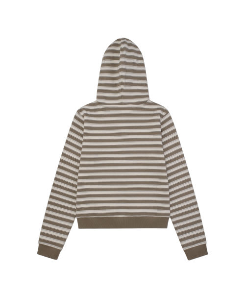 TCM stripe standard hooded zip-up (brown)