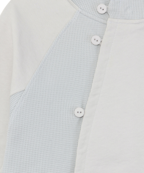 TCM curved button waffle jacket (sky blue)
