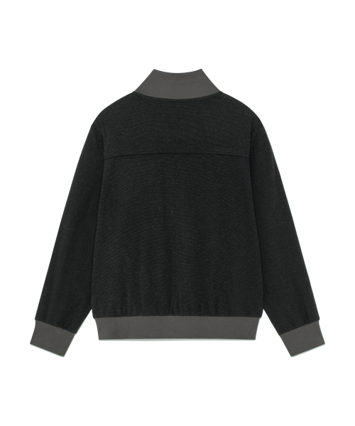 TCM cozy line jersey zip-up (black)
