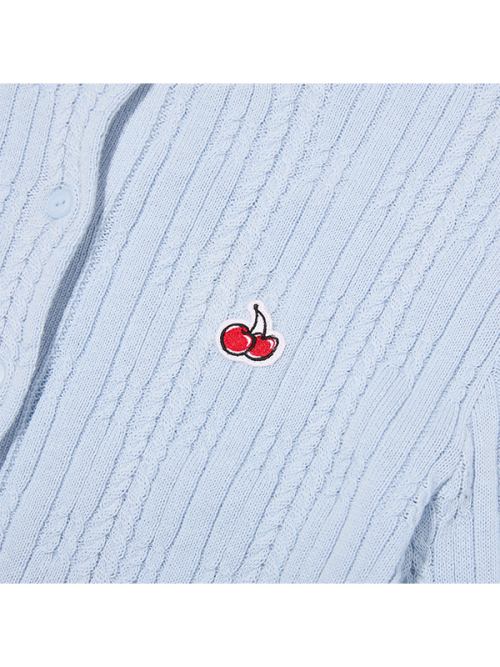 Кардиган фактурной вязки Small Cherry Standard Fit [Light Sky]