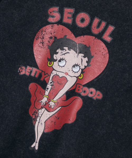 BETTYBOOP Monroe Seoul Over-fit T-shirt_Charcoal