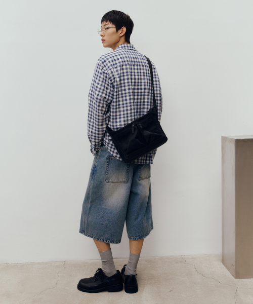 black nylon mini cross bag