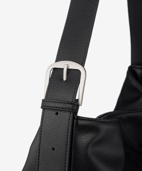 [3WAY]black leather cross bag