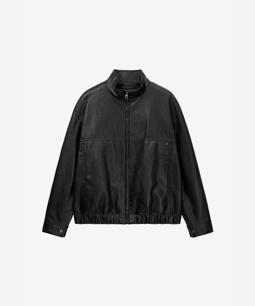 Куртка харрингтон из вареной кожи Black ZI2LT203BK
