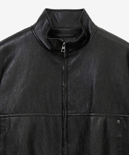 Куртка харрингтон из вареной кожи Black ZI2LT203BK
