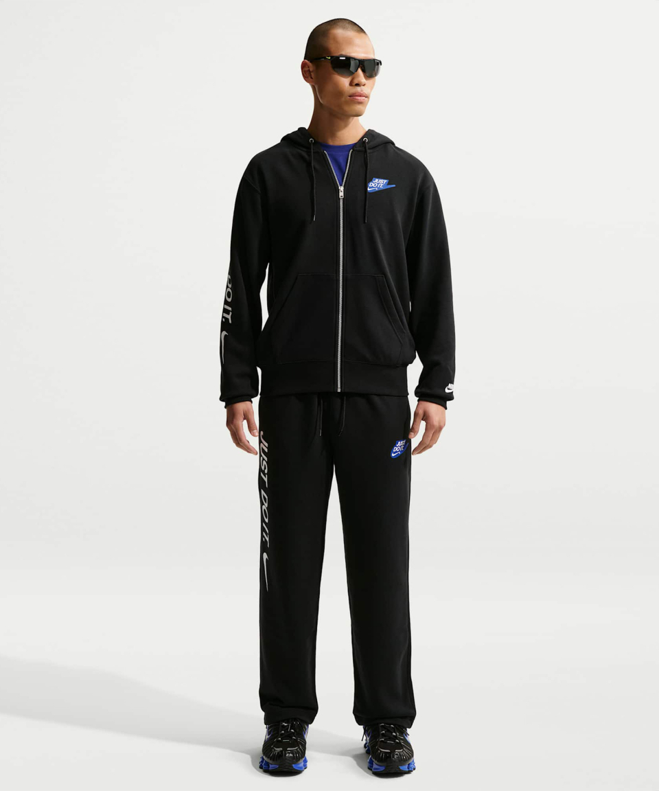 나이키(NIKE) 스포츠웨어 클럽 프렌치 테리 풀집 후디 M - 블랙:화이트