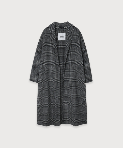 MAGOT Reversible Merino Wool Handmade Coat_Black Check