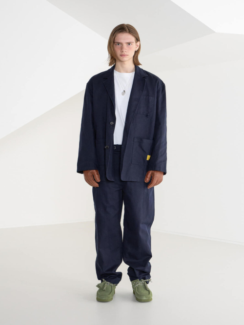 NAVY RELAXED COTTON JACKET