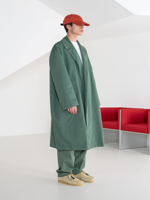 KHAKI RELAXED COTTON COAT