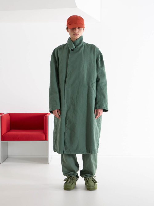 KHAKI RELAXED COTTON COAT