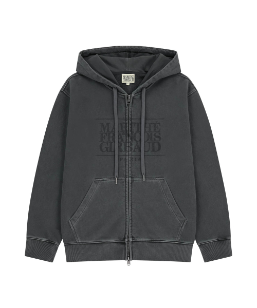 CLASSIC LOGO DYEING HOODIE ZIPUP charcoal