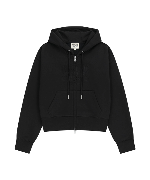 W CLASSIC LOGO CROP HOODIE ZIPUP black black