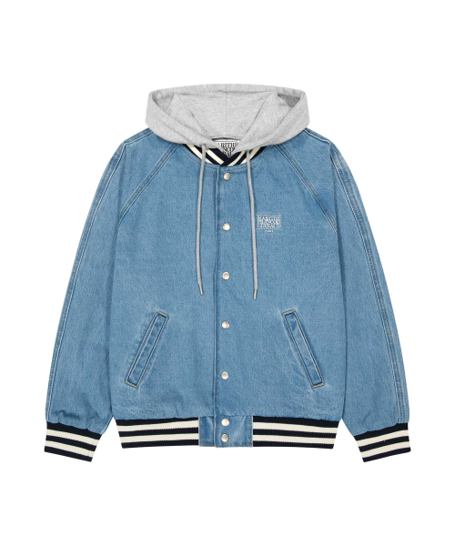 CLASSIC LOGO RAGLAN DENIM VARSITY JACKET light blue
