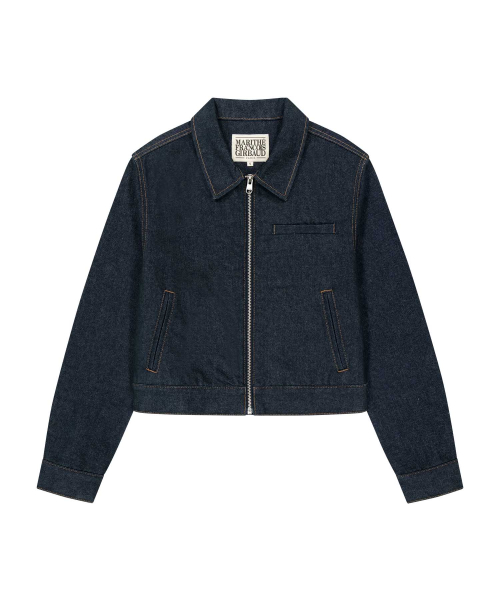 W CROP DENIM BLOUSON JACKET indigo