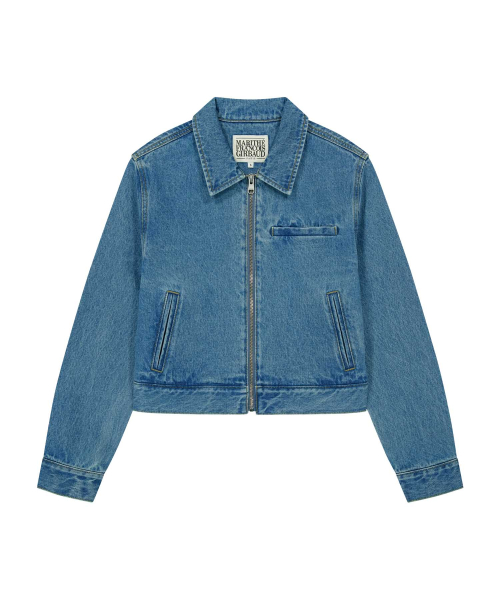 W CROP DENIM BLOUSON JACKET blue