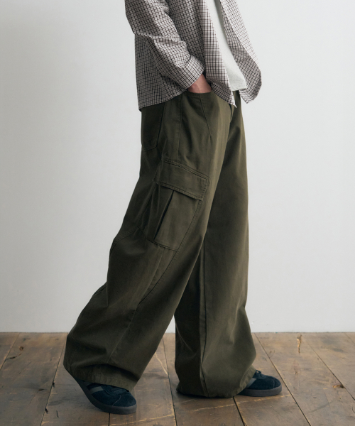 PANEL CARGO CHINO PANTS [KHAKI]