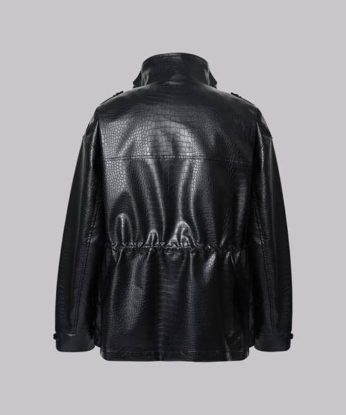 CROCO FAKE LEATHER JACKET