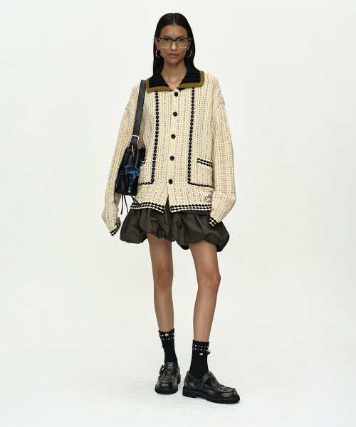 UNISEX NEW FANTASIA COLLAR CARDIGAN atb1414u(ECRU)