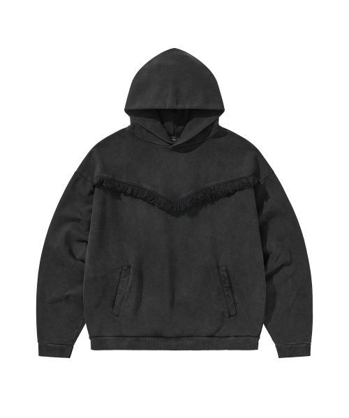 WESTERN FRINGE HOODIE / BLACK