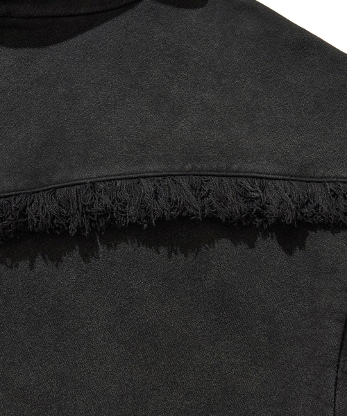 WESTERN FRINGE HOODIE / BLACK
