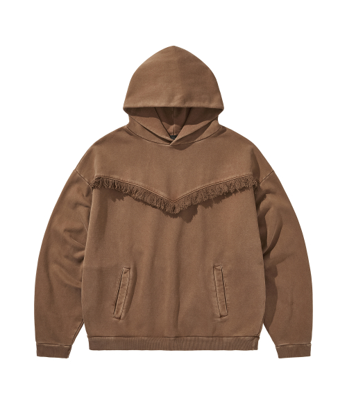 WESTERN FRINGE HOODIE / LIGHTS BROWN
