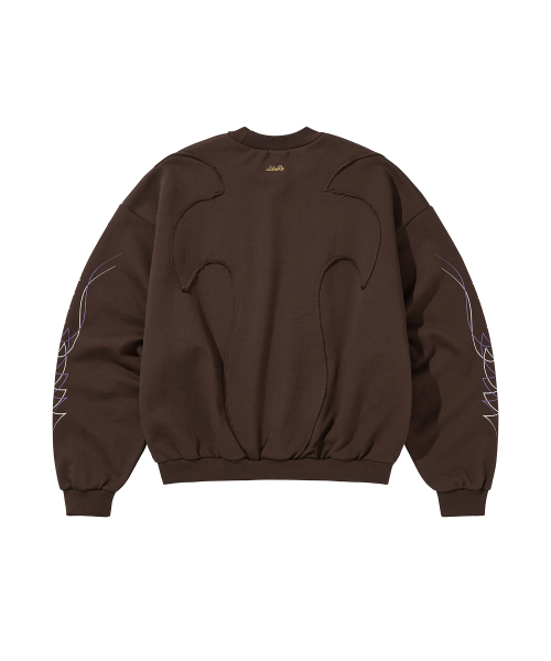 WESTERN FLAME CREWNECK SWEAT / BROWN