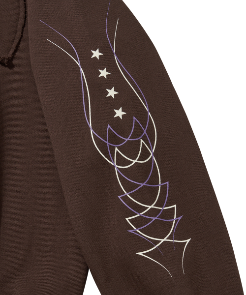 WESTERN FLAME CREWNECK SWEAT / BROWN