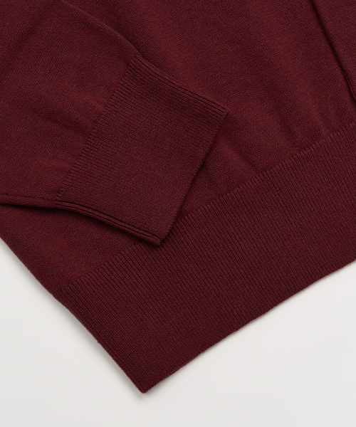 CUT-OFF ROUND NECK CARDIGAN (RED)