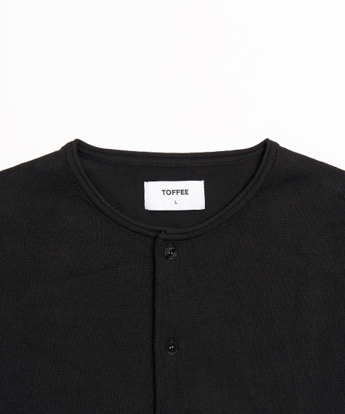 Кардиган с круглым вырезом и необработанным краем (BLACK)