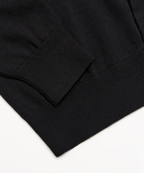 Кардиган с круглым вырезом и необработанным краем (BLACK)