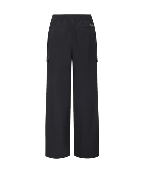 Женские эластичные брюки-карго semi-wide (BLACK)