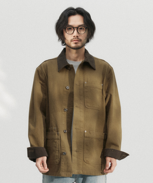 Джинсовая куртка чоре с контрастной отделкой KHAKI